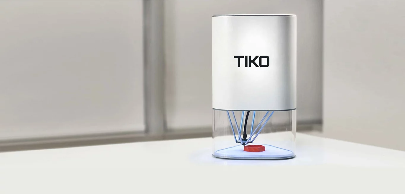 The Tiko 3D printer makes a number of interesting design choices to keep costs low and print quality high