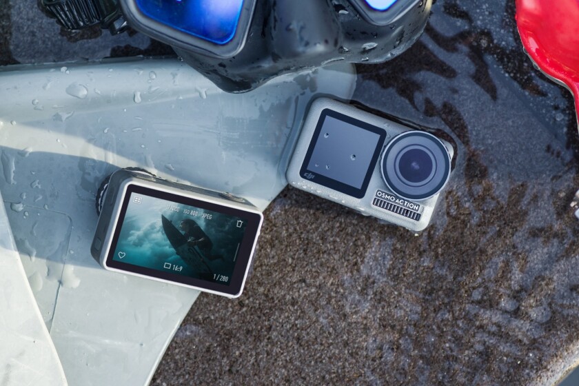 The DJI Osmo Action's 2.25-inch touchscreen display at the back has a coating that repels water and fingerprints
