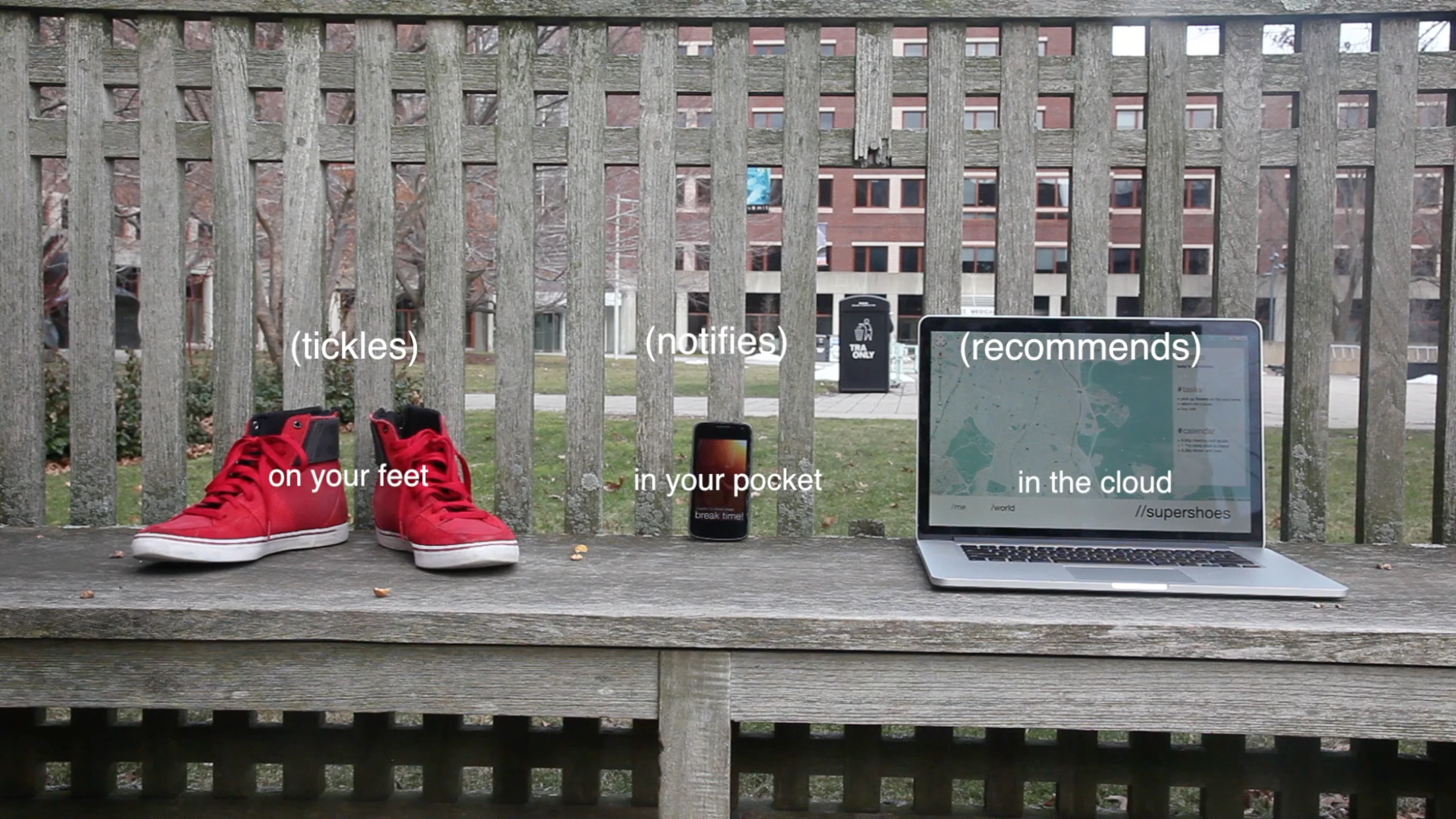 Users register for the online platform ShoeCentral, where they record their interests such as favorite foods, people, places to shop and hobbies