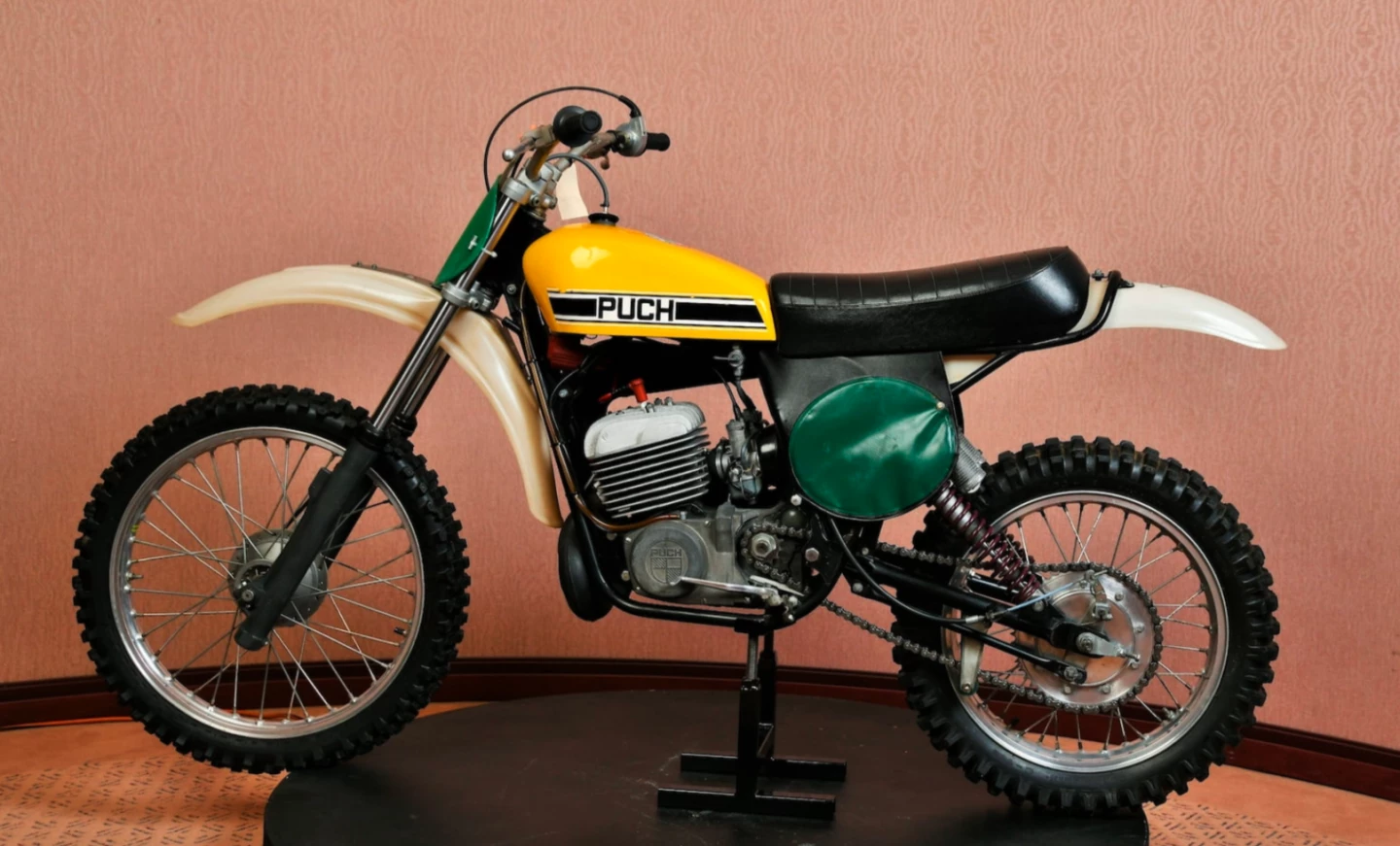 This ultra-rare 1976 Puch MC250 Twin Carb MX racer has to be one of the most exotic and desirable off-road machines ever built, being a replica of the bike that Belgian rider Harry Everts used in taking the 1975 250cc Motocross World Championship. All 97 of the MC250s ever built were assembled in 1975 for the 1976 season, and every trick material and component available to the Puch factory was designed into the machine.