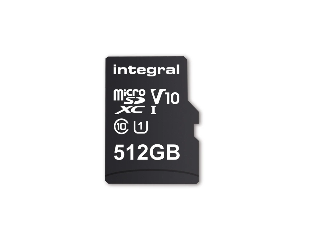 Half a terabyte of storage for mobile devices is now a reality thanks to Integral's 512 GB microSDXC V10, UHS-I U1 card