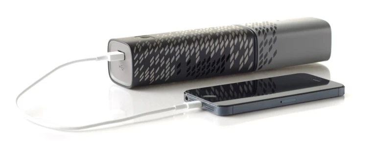 An iPhone and the Upp fuel cell charger