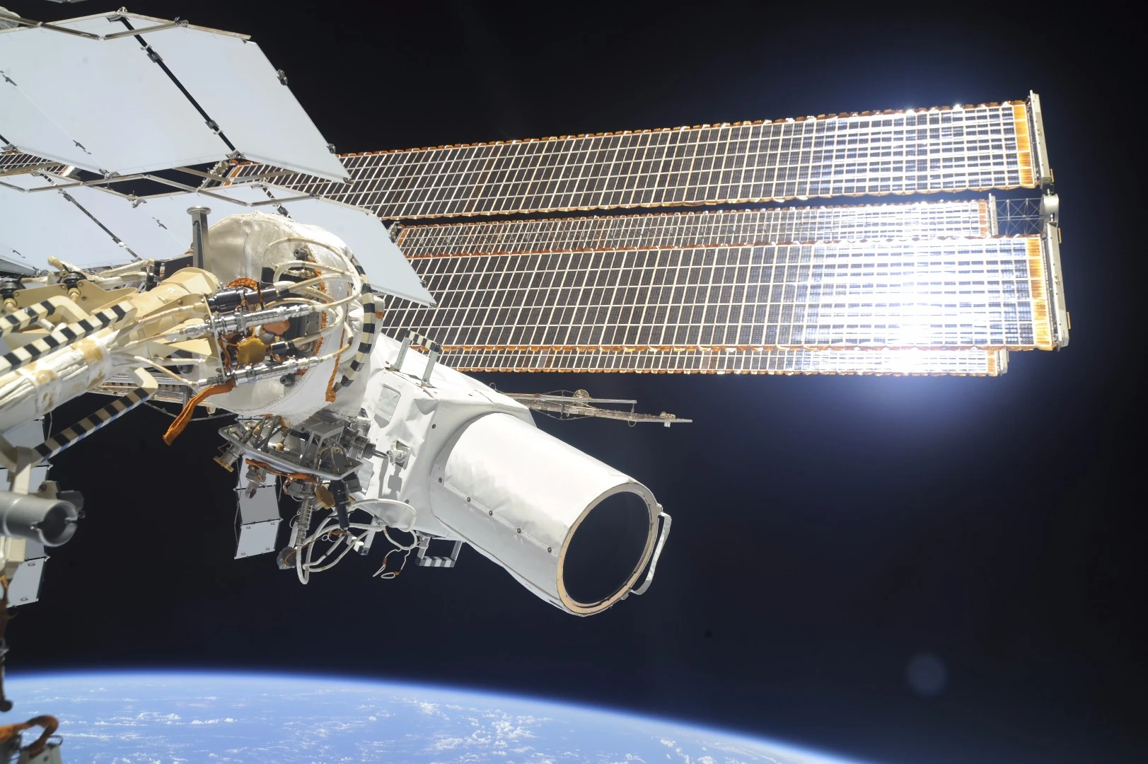UrtheCast's Ultra HD Iris camera attached to the Russian Zvezda service module aboard the ISS