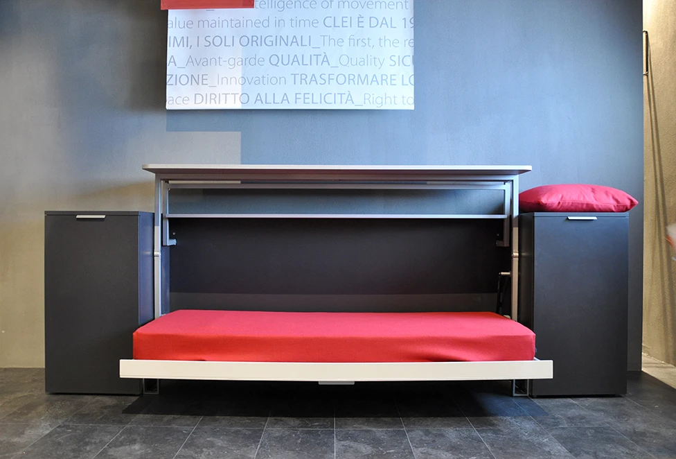 The design illustrates Clei's simplicity and practical use for space saving modules