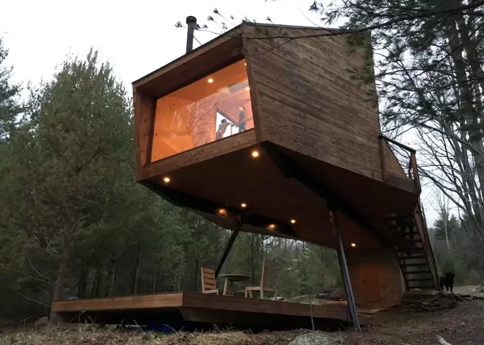 A large terrace sits underneath the main structure of the dwelling for peace and quiet