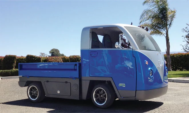 The Kombi EV all-electric utility vehicle is designed for transporting light cargo