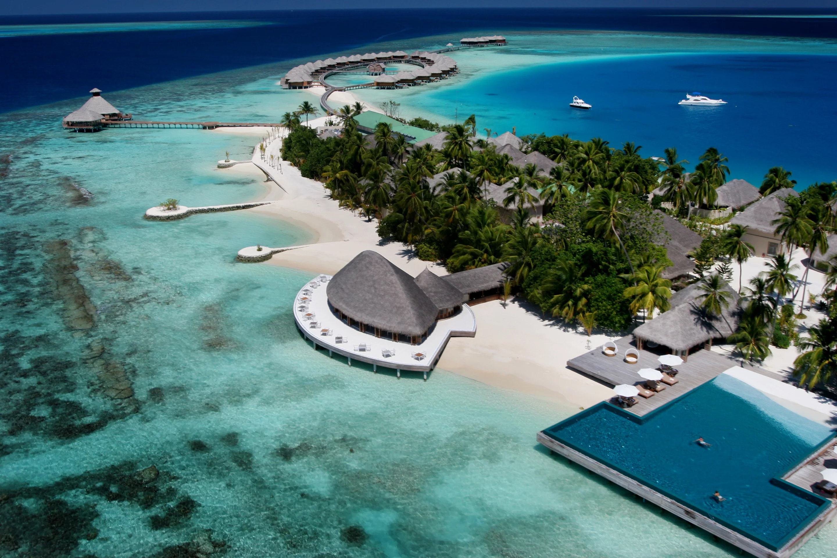 The Huvafen Fushi spa facility also features six over-water treatment rooms