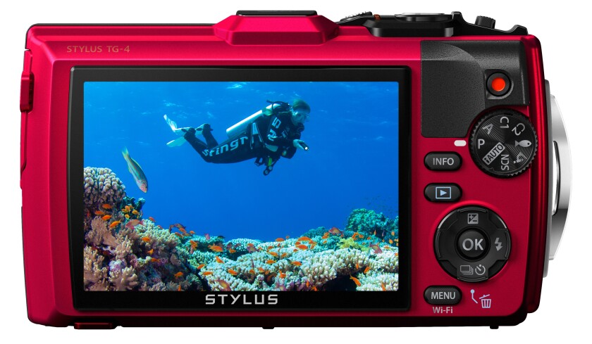 The rear monitor on the Olympus Stylus Tough TG-4 is a three-inch LCD with 460K dots