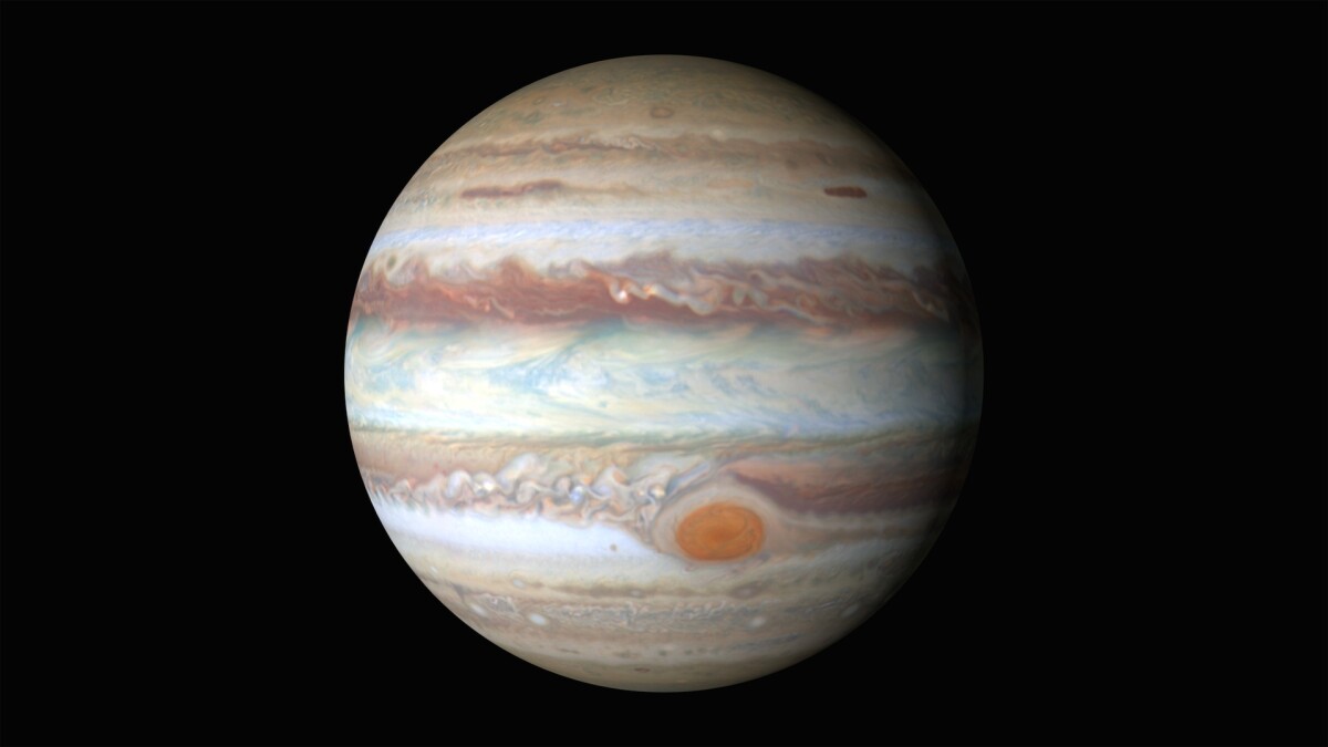 Jupiter as captured by the Hubble Space Telescope