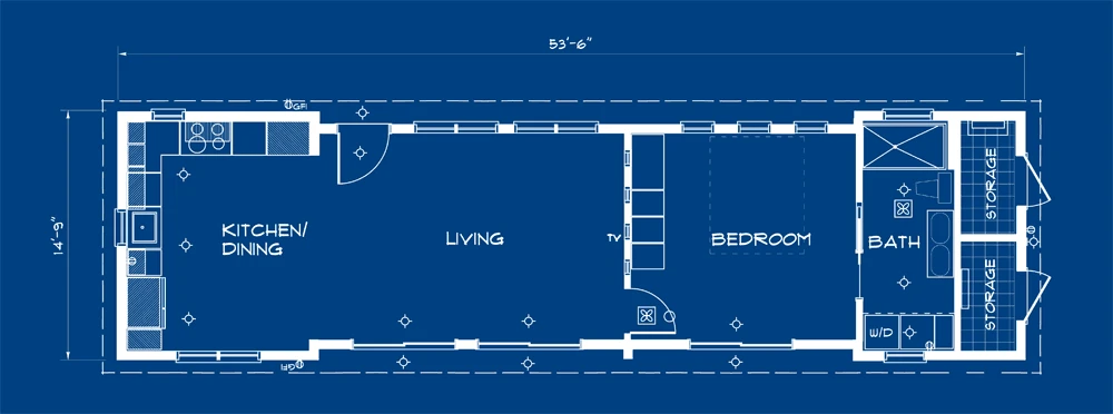 Aktiv is a 800 square foot (74 sq. meter) prefabricated home