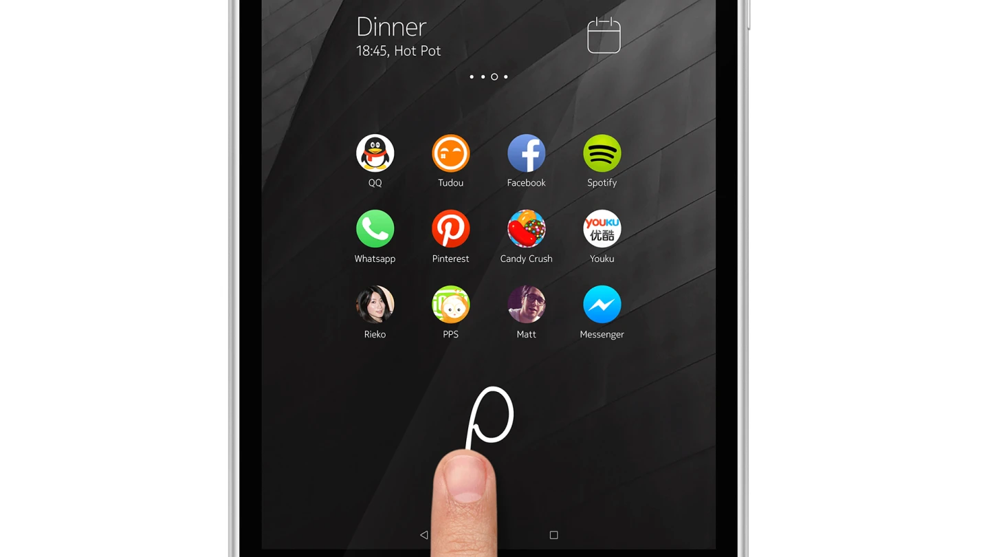 The Z Launcher allows users to quickly search for apps and content by scribbling letters on the display