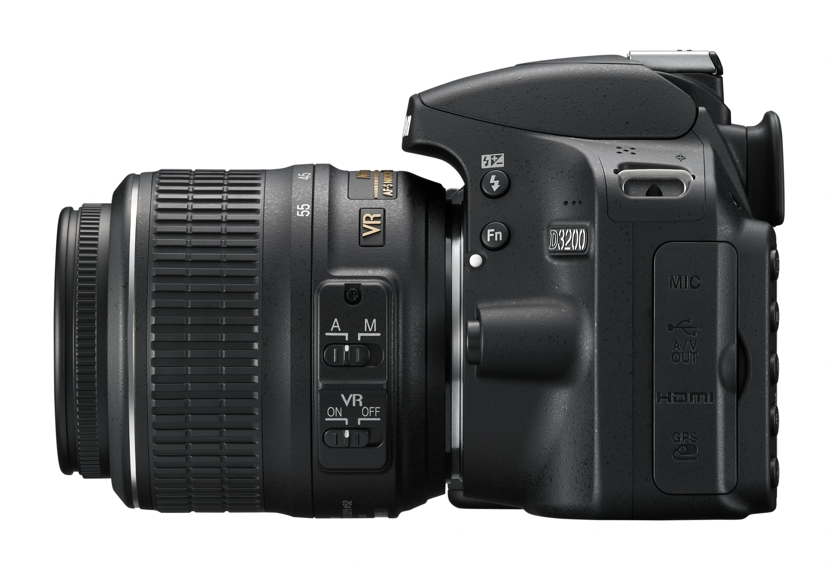 Nikon included a 3.5mm mic input with adjustable sensitivity to vastly improve the audio options of the D3200