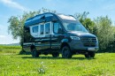 Look closely and you can see the extra width of the motorhome, particularly the roof — but not nearly as much as other Class B+ or C designs