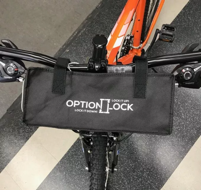 The Option Lock comes with a bike-mounted carrying case
