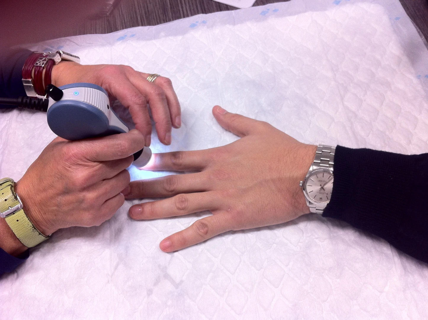The leukometer is a portable device that could allow patients monitor their own white blood cell counts at home