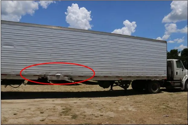 The side of the truck hit by Joshua Brown's Model S