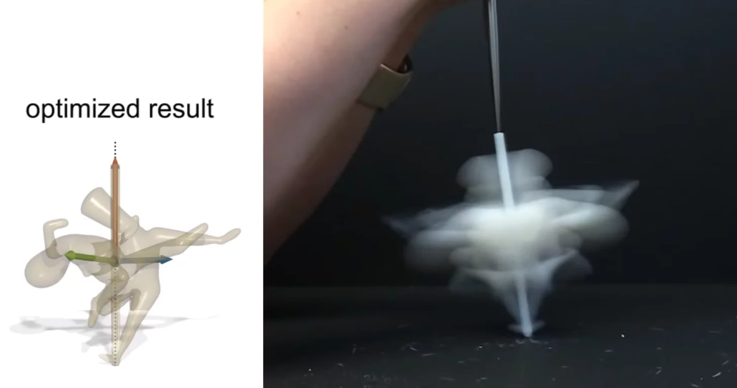 The algorithm can balance some objects by modifying their shape