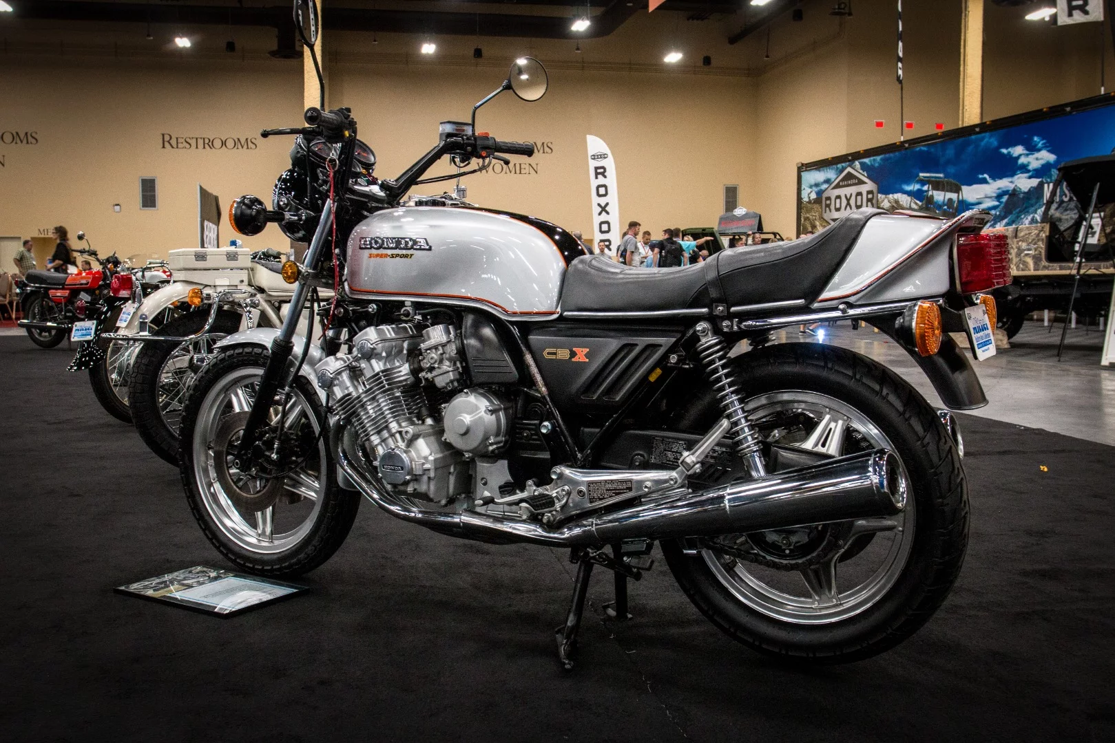 A gem from the Vintage Japanese Motorcycle club: Honda's original 1979 CBX1000, with its iconic barrel-chested six-cylinder engine