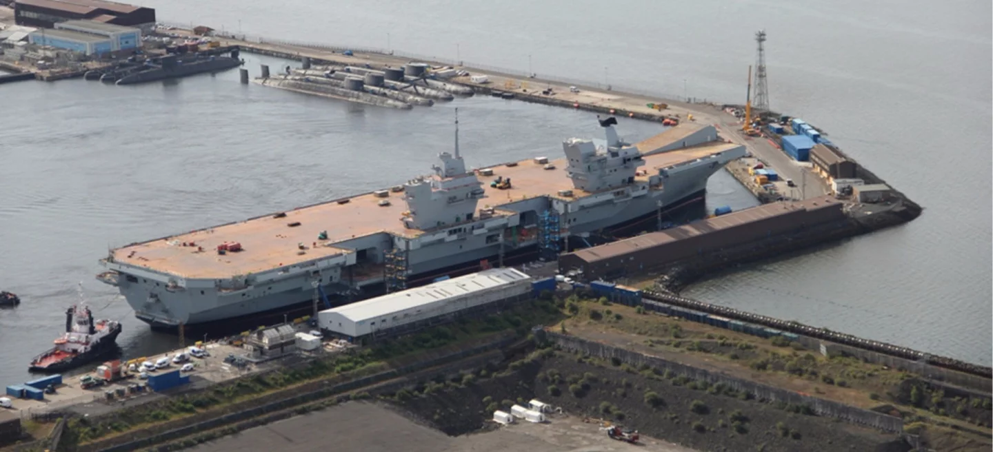 HMS Queen Elizabeth being fitted out