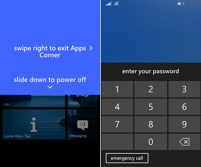 Make sure your lock screen is set with a code when using App Corner