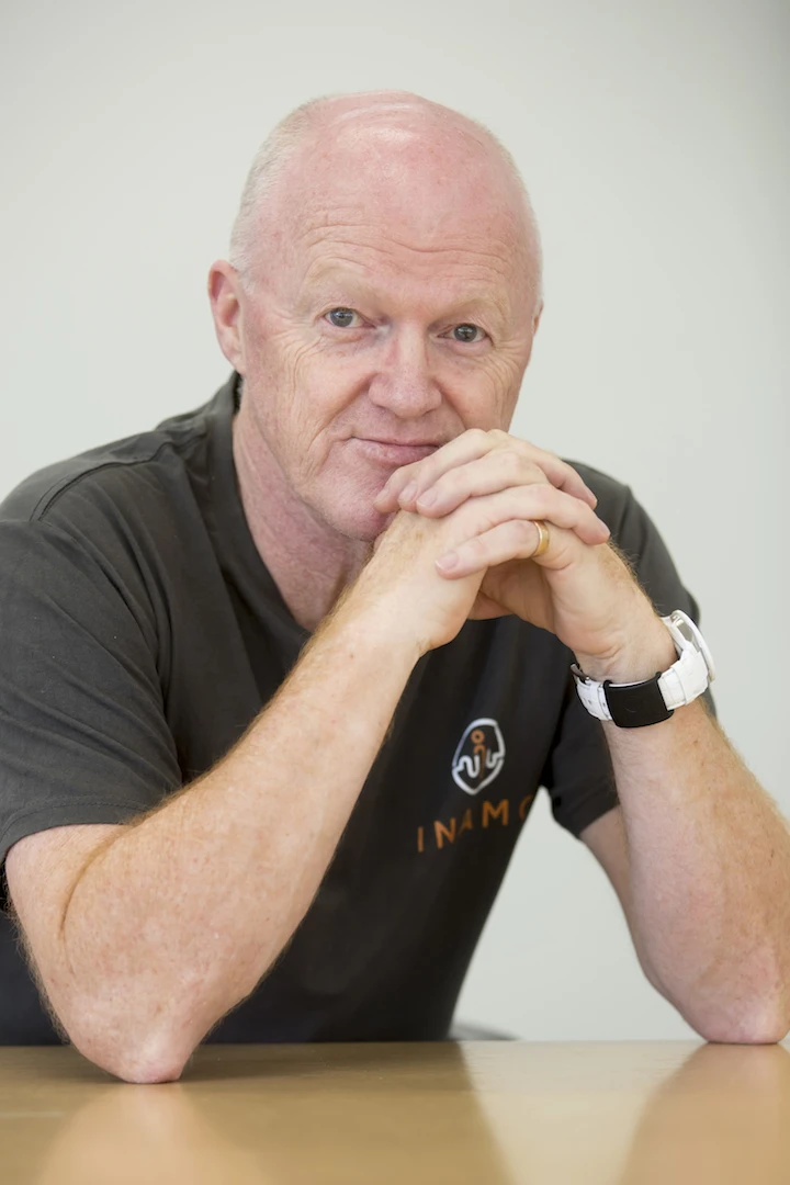 Inamo founder and CEO, Peter Colbert, with the Curl attached to his watch band