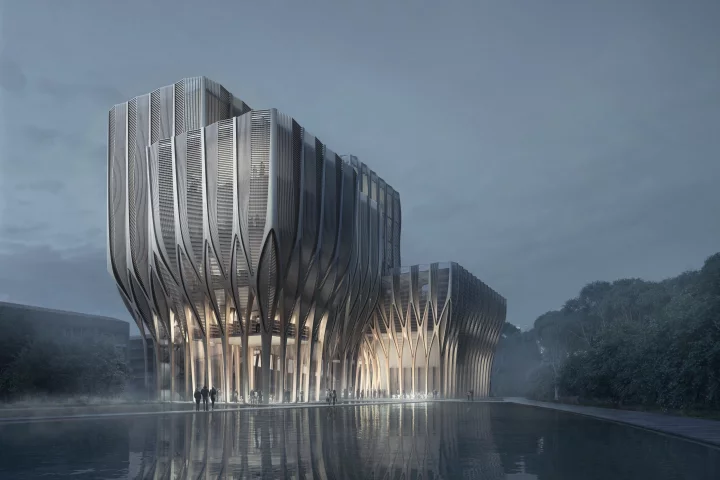 Cambodia's Sleuk Rith Institute will be Hadid's first large-scale wooden project (Image: ZHA)