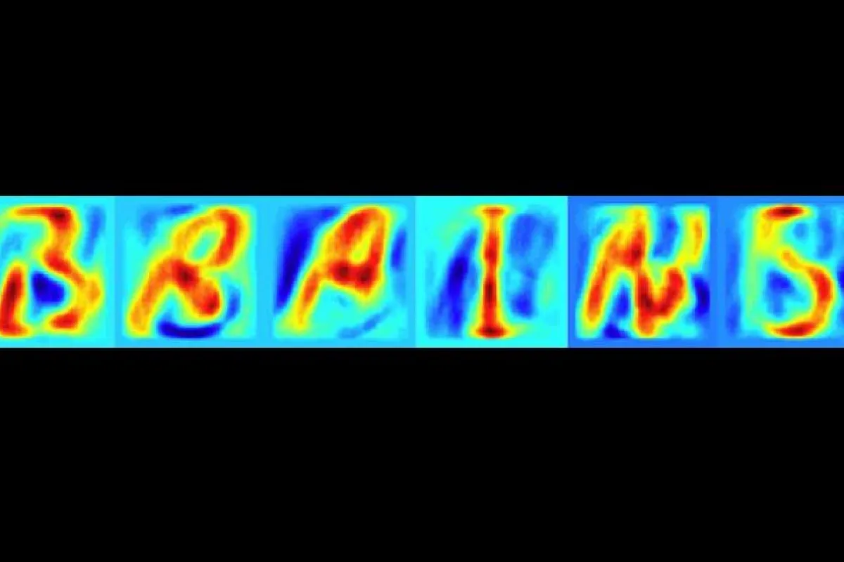 Reconstructed images of letters viewed by the test subjects