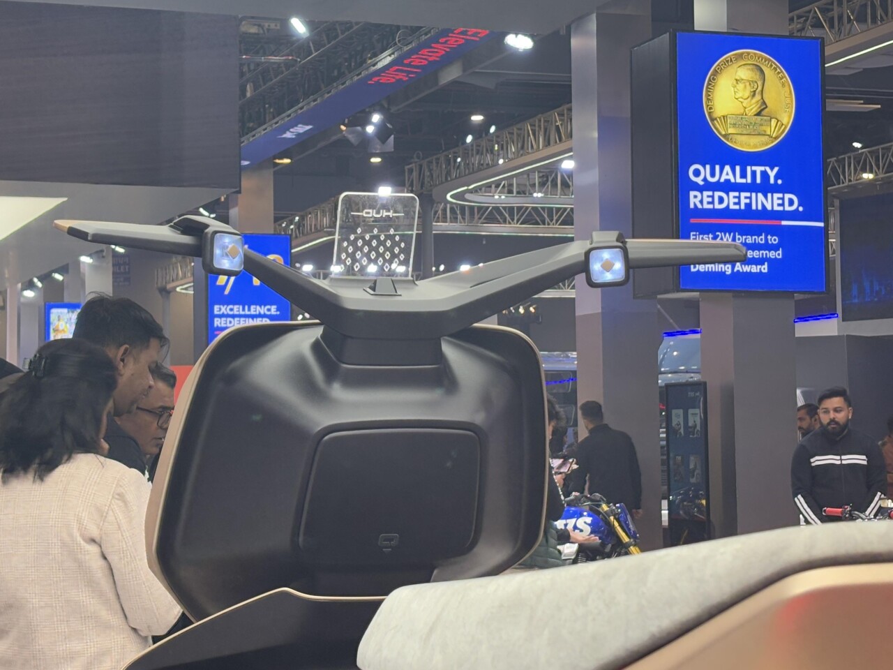 The TVS Vision iQube concept gets a rear camera and a head-up display (HUD)