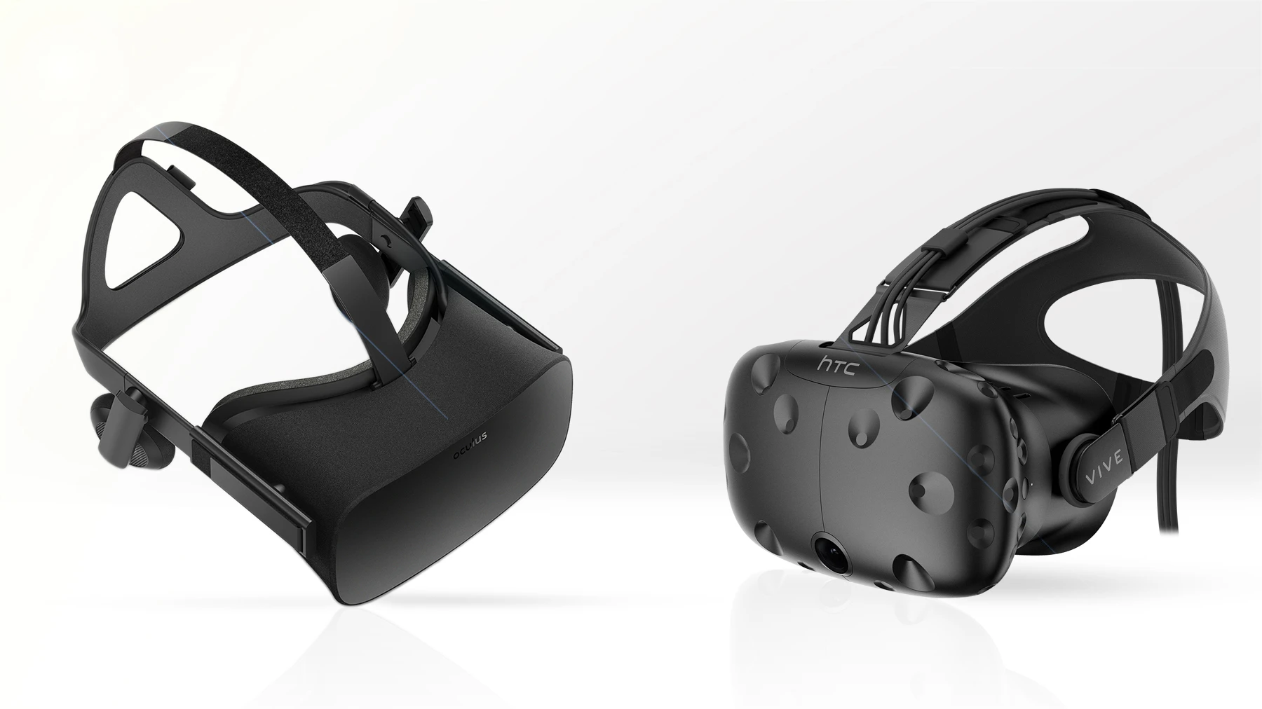 Gizmag compares the features and specs of the Oculus Rift (left) and HTC Vive
