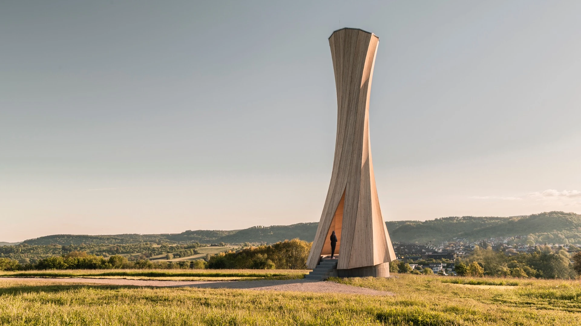 The Urbach Tower stands 14 meters tall