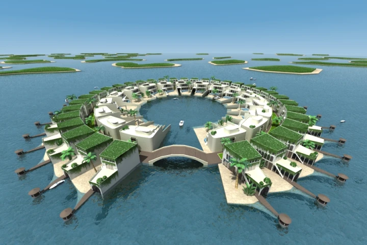 Architectural firm Dutch Docklands has developed, designed and engineered a master plan for 89 floating islands planned for the Middle East (image: Dutch Docklands)