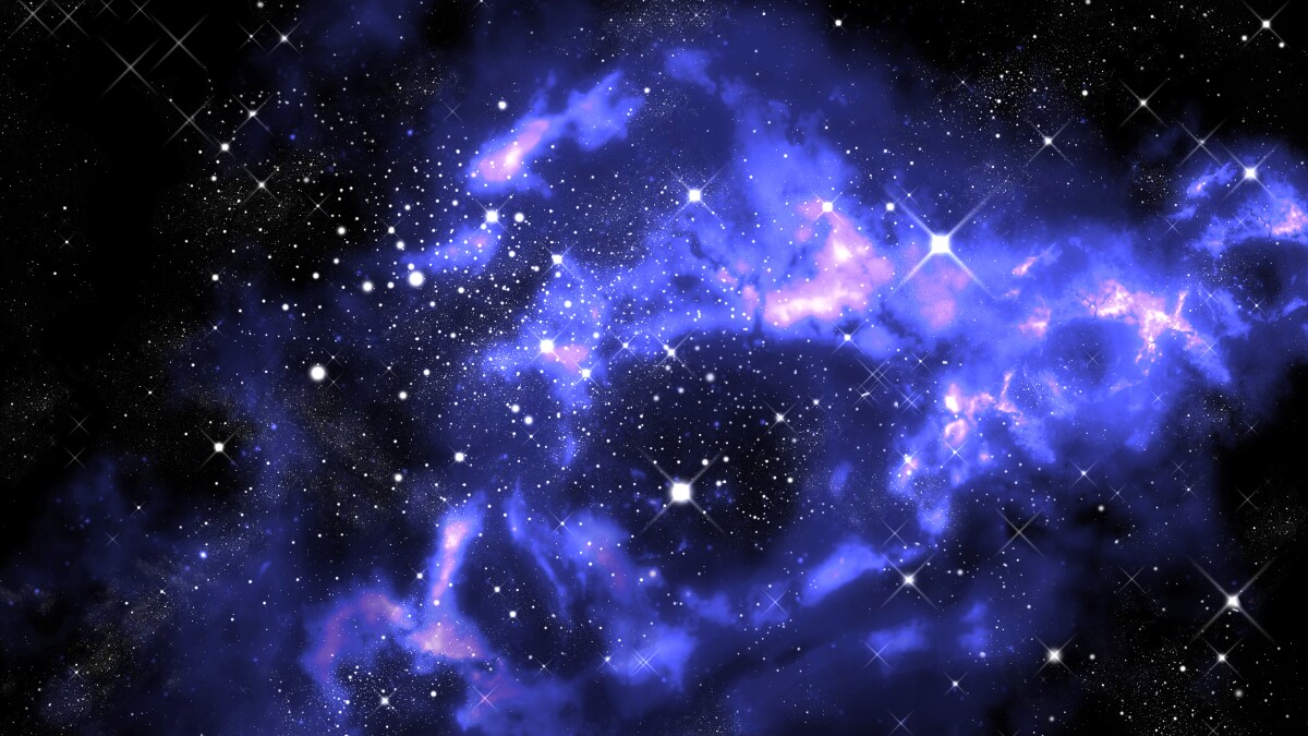 파란색으로 된 암흑 물질의 필라멘트와 노란색으로 된 은하 형성의 공간을 가진 우주의 대규모 구조의 시뮬레이션. 이미지 제공 : Zarija Lukic / Lawrence Berkeley National Laboratory.