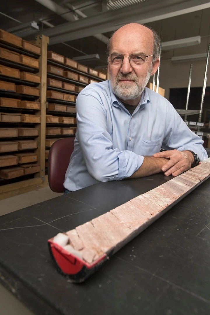 Dennis Kent with one of the Arizona rock cores