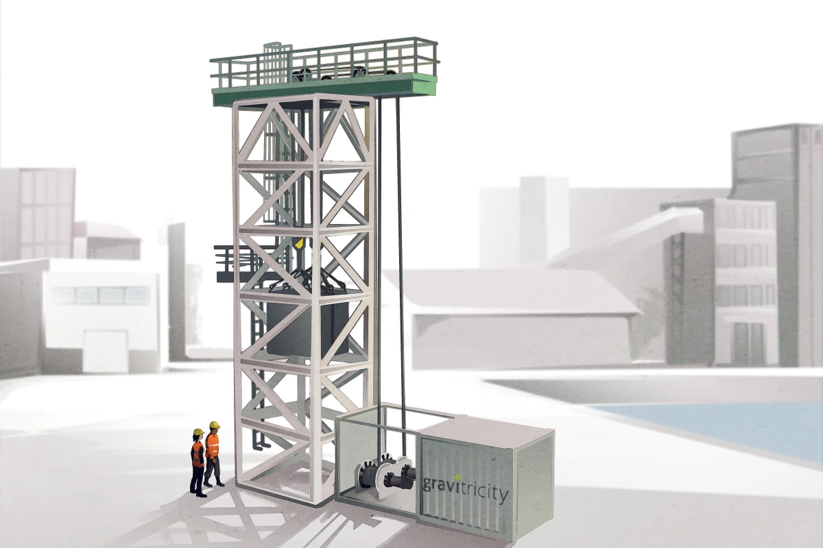 A concept image of the Gravitricity demonstrator facility, which should open for testing in early 2021