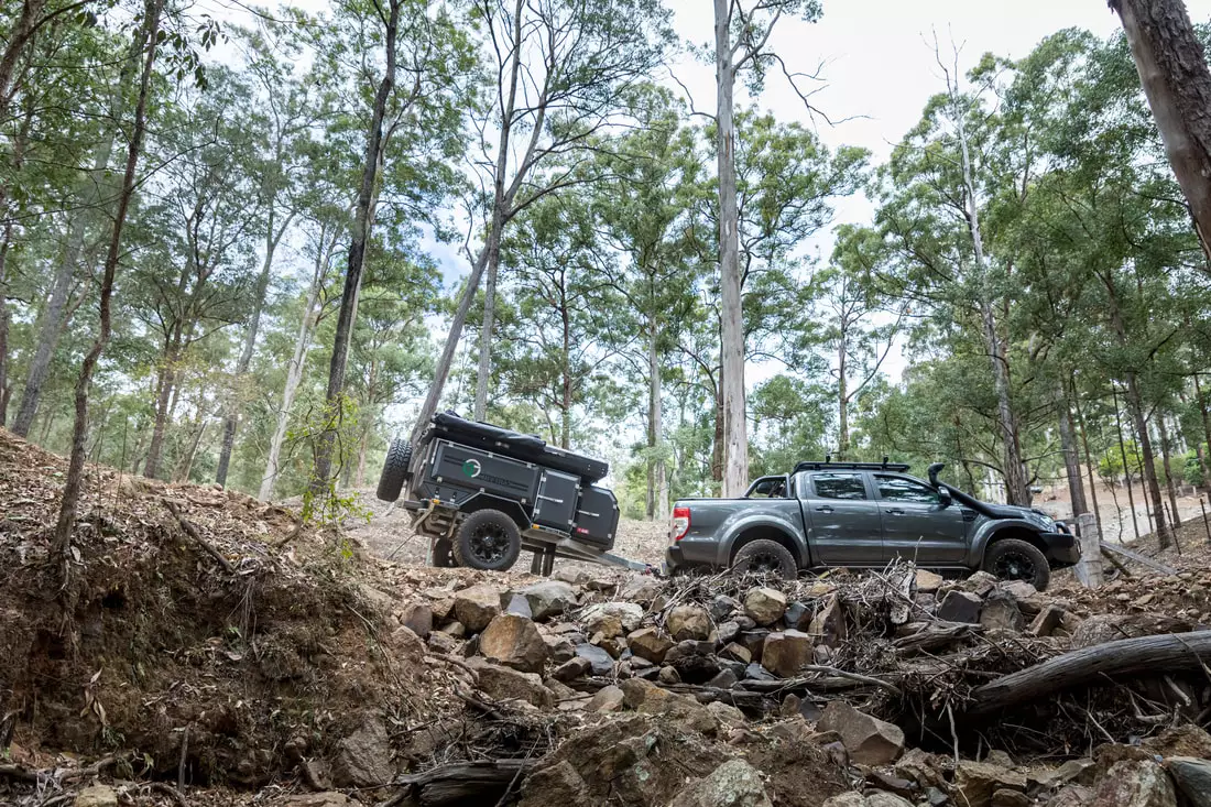 With a burly galvanized-steel chassis, Cruisemaster off-road suspension and mud-terrain tires all standard, all Offtrax trailers are built to tackle rugged trails