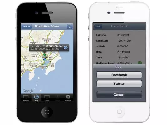 The RDTX radiation detector works with the radTEST app