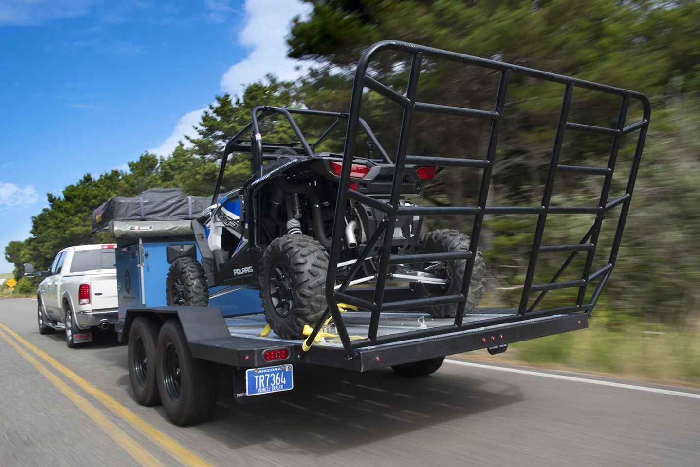Heading out to desert adventure with the Turtlebacker trailer