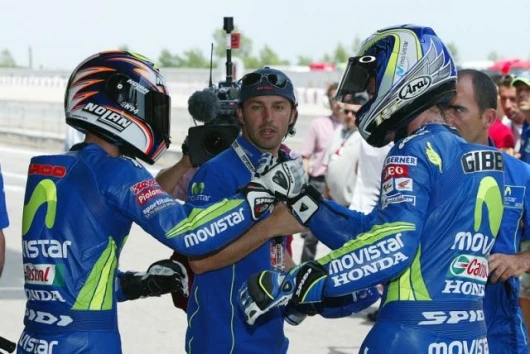 Team-mates marco melandri and Sete Gibernau both scored podiums in Spain