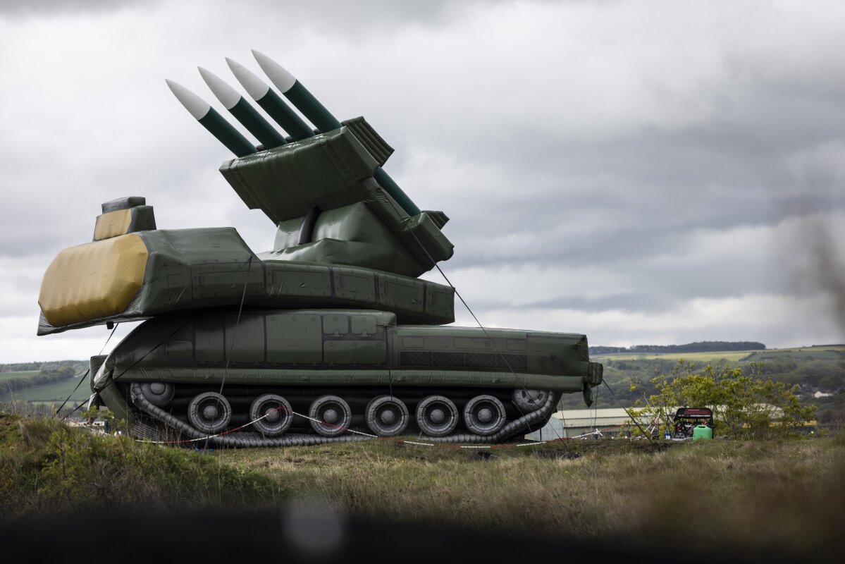 RAF's blow-up missile systems simulate advanced air-defense threats