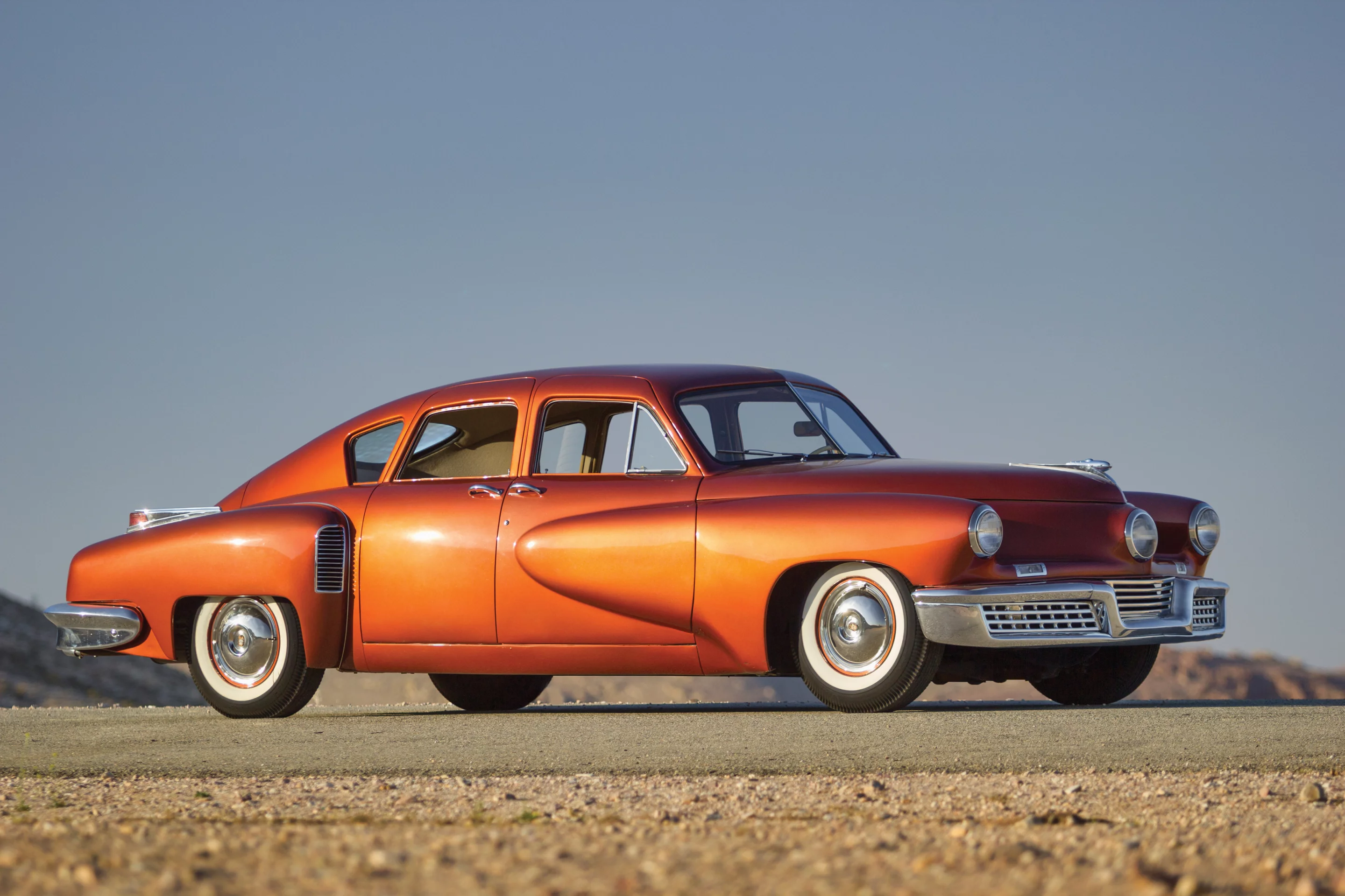 From the auctioneer's description, "the Tucker 48 remains a rolling symbol of the American dream and one of the most advanced early post-war automobiles." Auctioneer's Estimate: US$1,400,000 - US$1,600,000 Photo: Patrick Ernzen