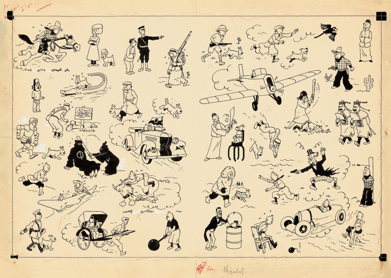 The biggest indication yet that comic art is entering the mainstream contemporary art world was this world record price achieved by Paris- and Hong Kong-based auction house Artcurial in May, 2014, which sold for €2,654,400 (US$3,618,566). The ink drawings of China in 1937 capture Hergé's most inventive period.