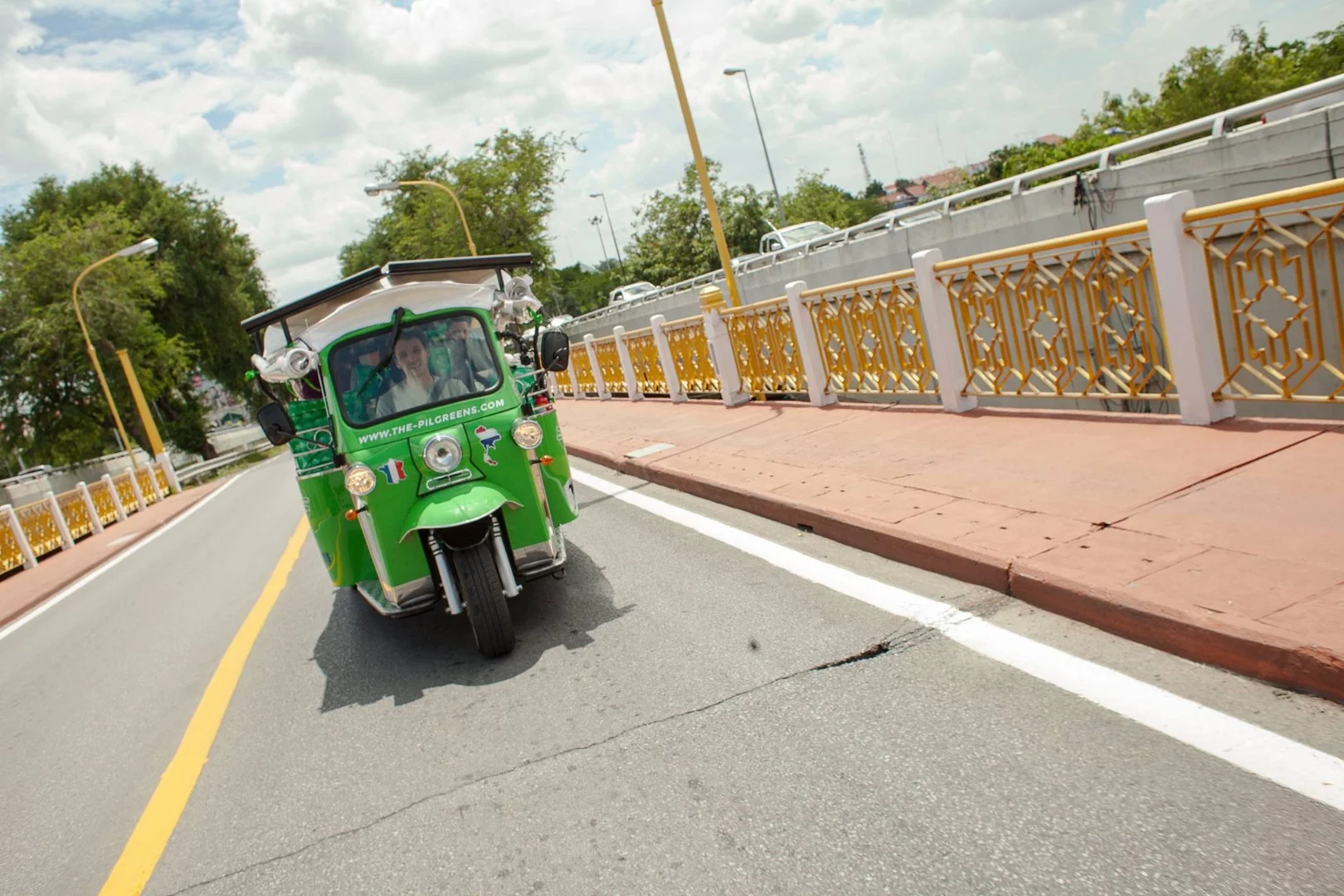 The green tuk-tuk will take The Pilgreens on an epic journey solely relying on electric power