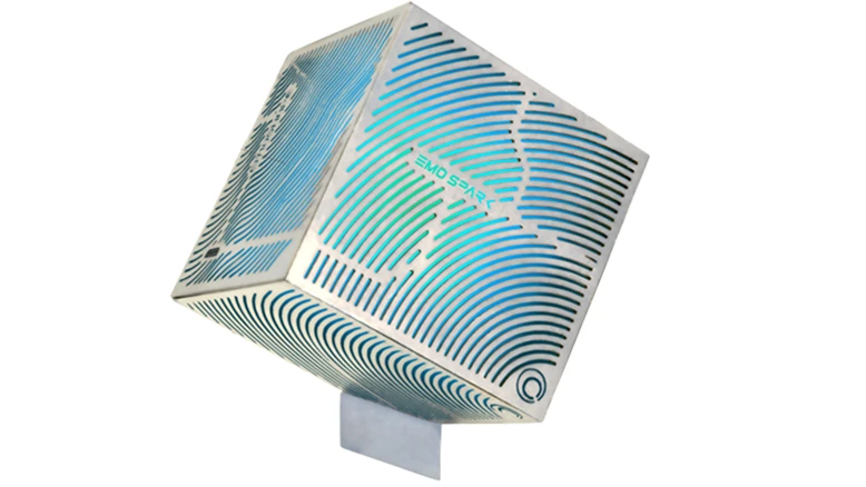 The EmoSpark console is a Wi-Fi and Bluetooth enabled cube that used a combination of facial recognition software and content analysis to detect a user's emotions