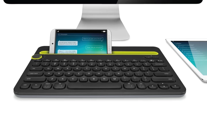 The Logitech K480 bluetooth keyboard allows users to connect to and switch between three different devices