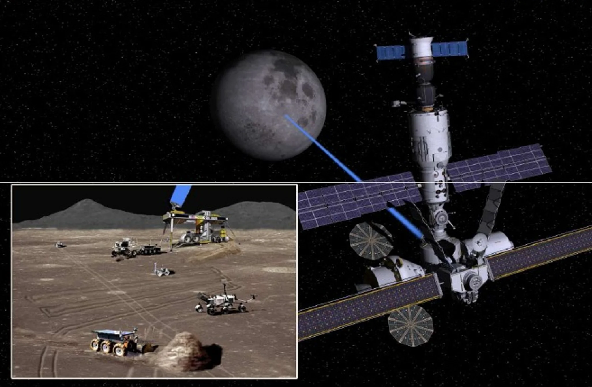 A near-term mission for the EML-2 station would be to control telepresence robots on the Moon (Image: Boeing)