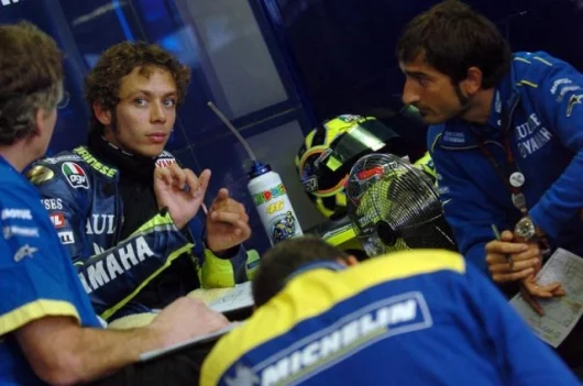 An animated Valentino gives feedback to his crew
