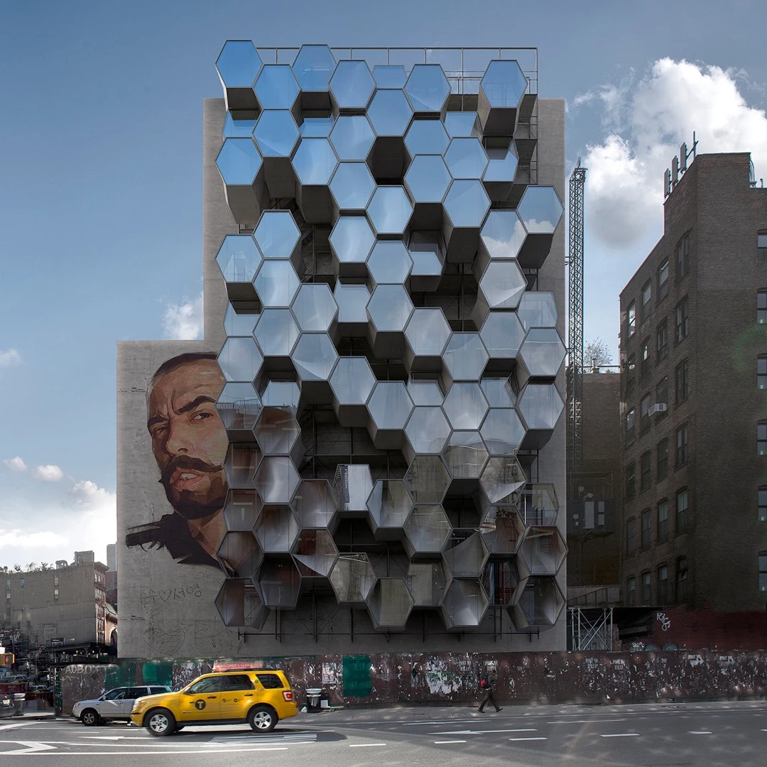 These 3D printed, honeycomb shaped pods from Framlab are a novel solution to what the studio suggests is idle space that can be hijacked and used to house the homeless