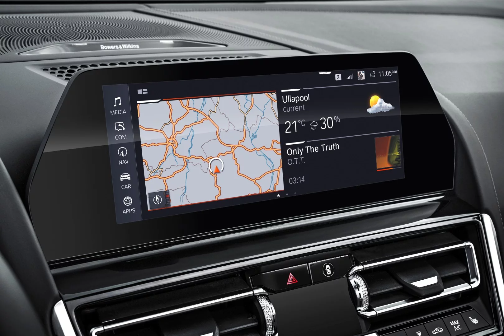 The 10.3-in touchscreen comes standard on the media and navigation system