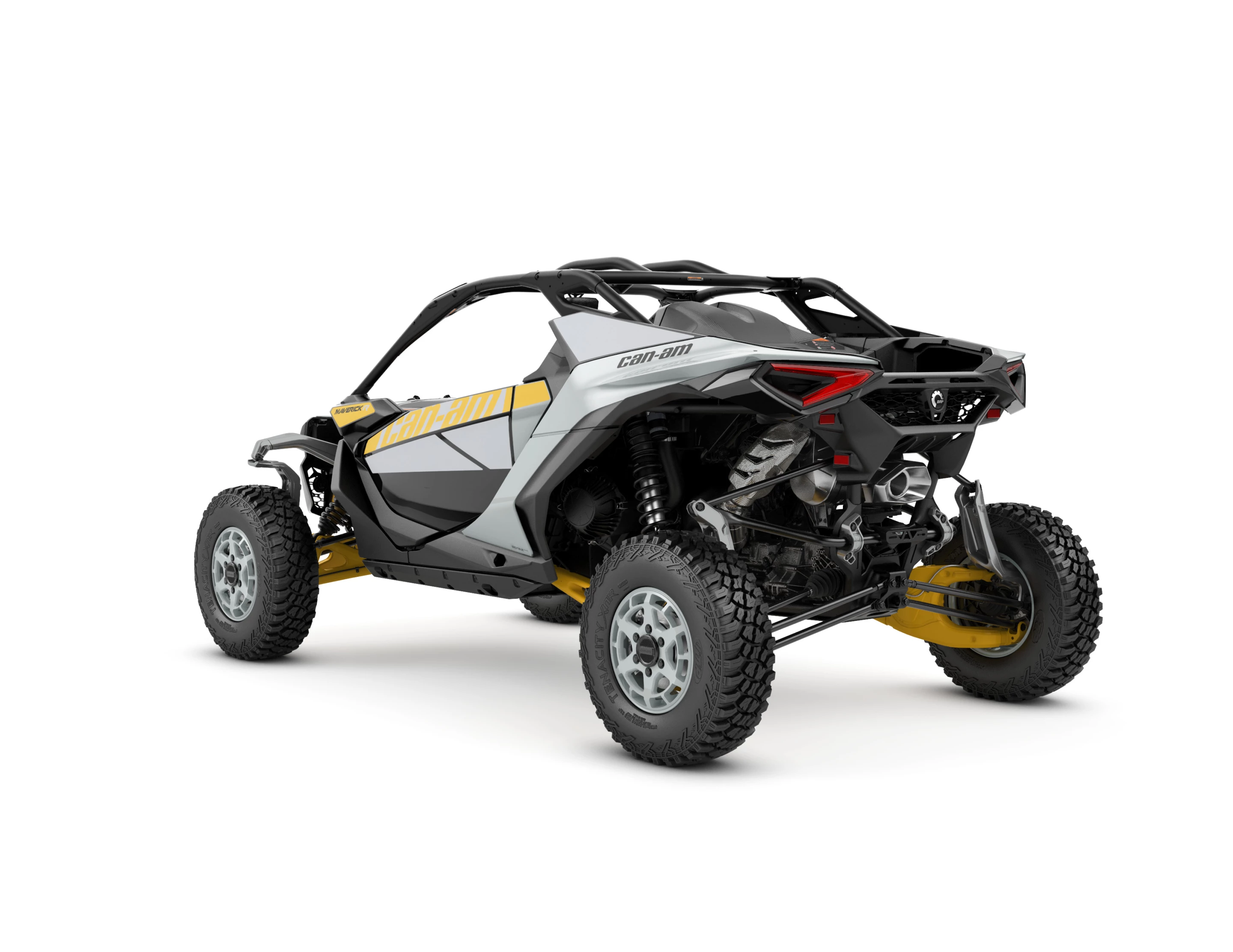 As with most side-by-side vehicles, the Can-Am Maverick R has a rear-mounted engine