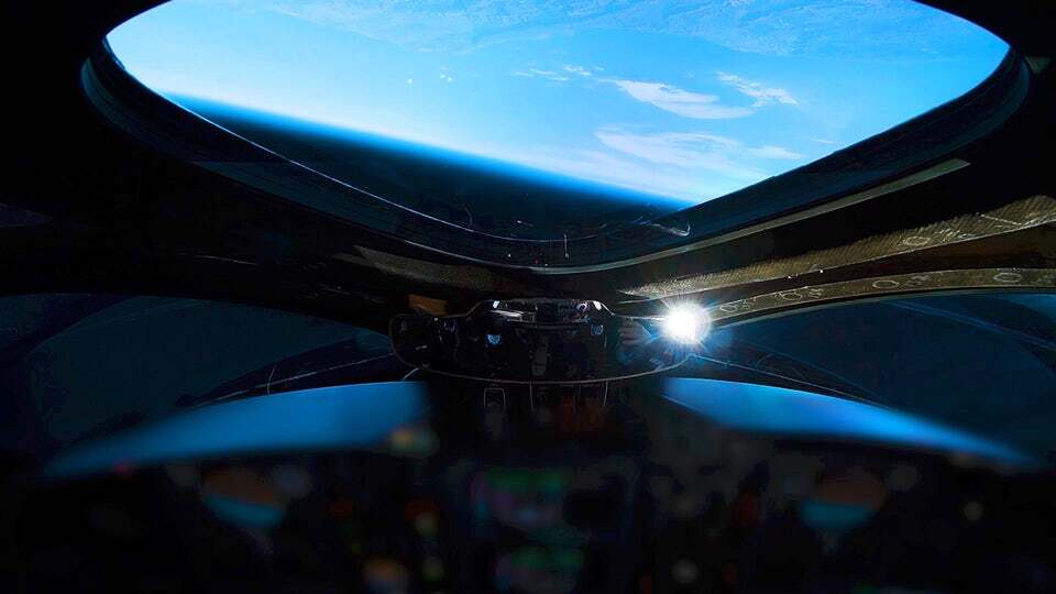 Earth as seen from VSS Unity at the edge of space